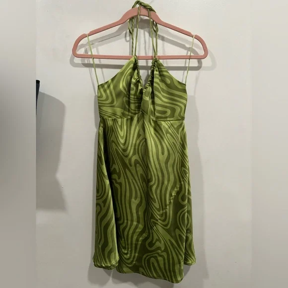green emerald velvet dress Aqua Garage aquagarage One Piece Sleeveless Shirt Dress main image 1